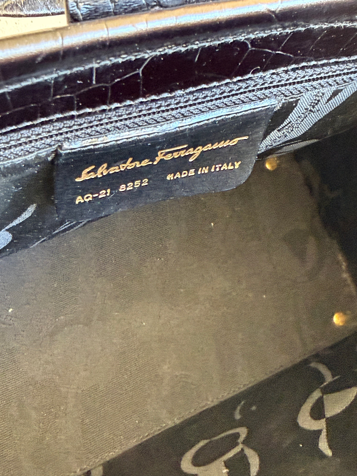 Ferragamo bow stampa cocco
