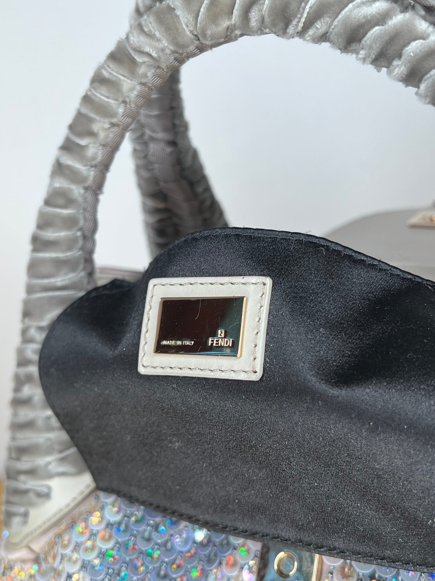 Fendi Spy Bag in raso con paillettes