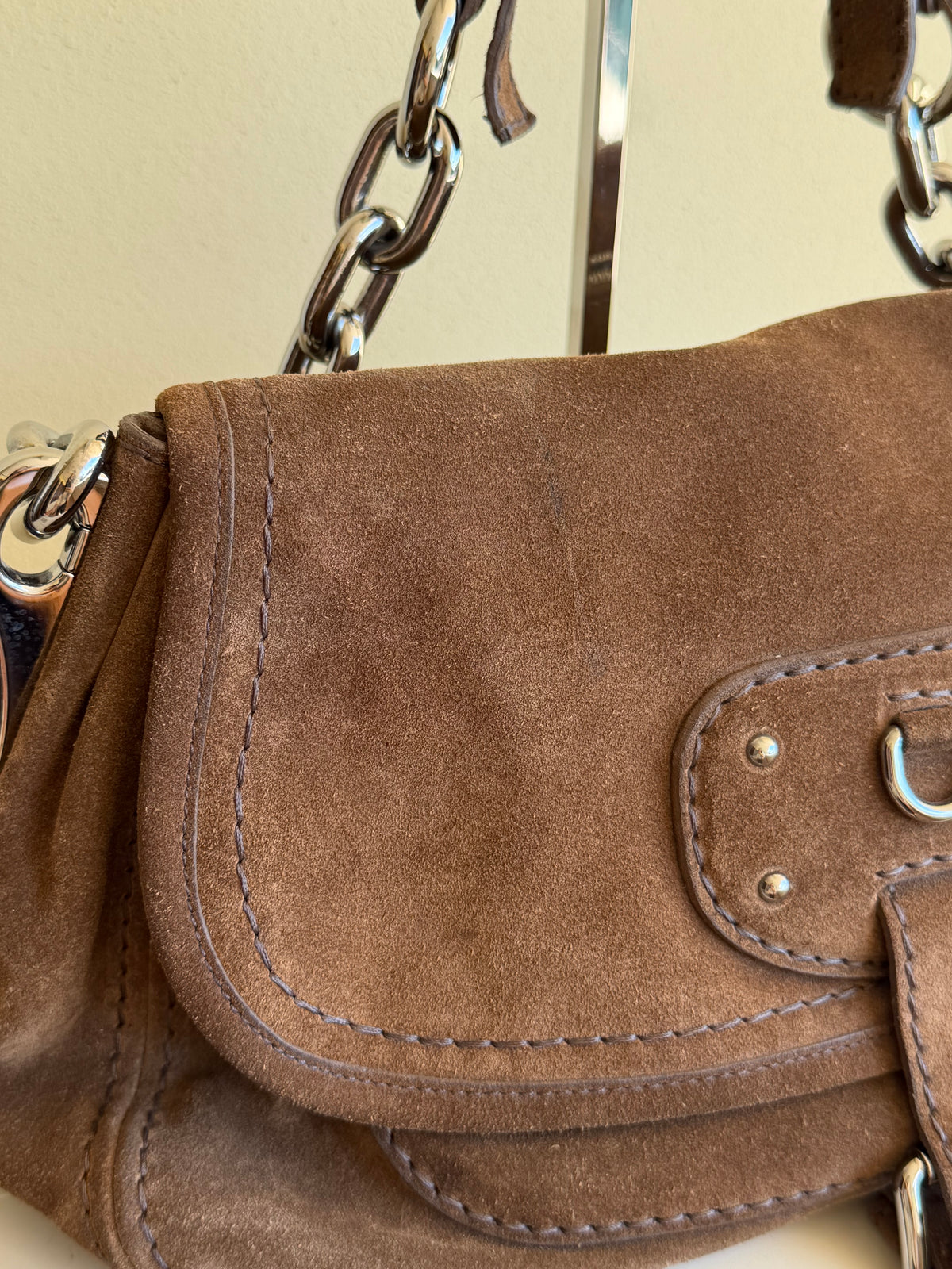 Prada Suede shoulder bag