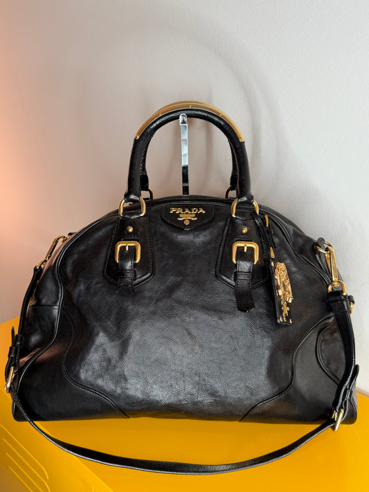 Prada tote gold handles