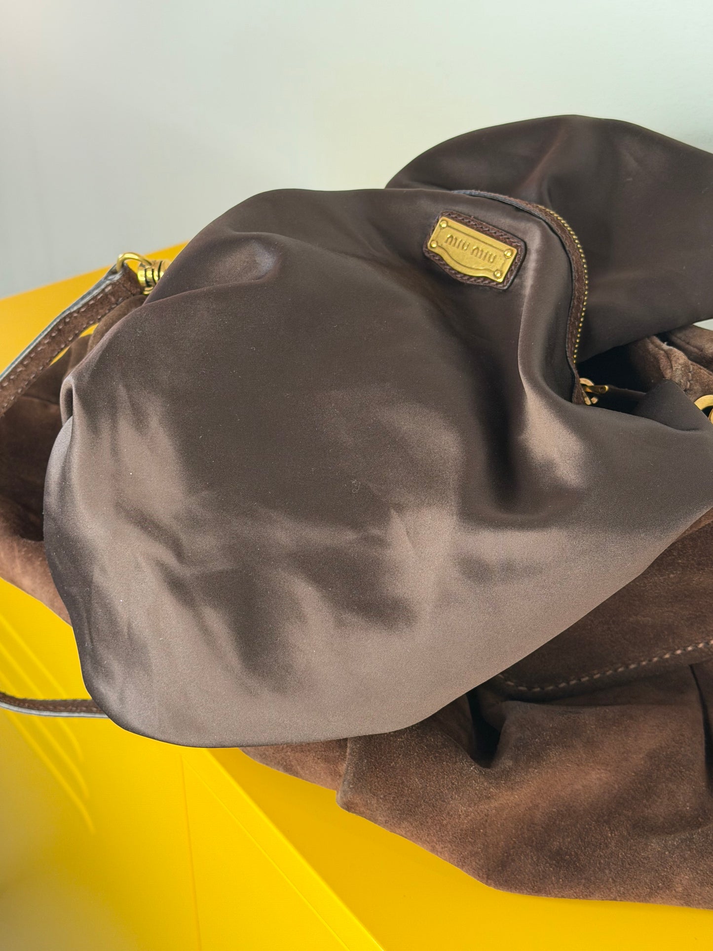 Miu Miu hobo suede
