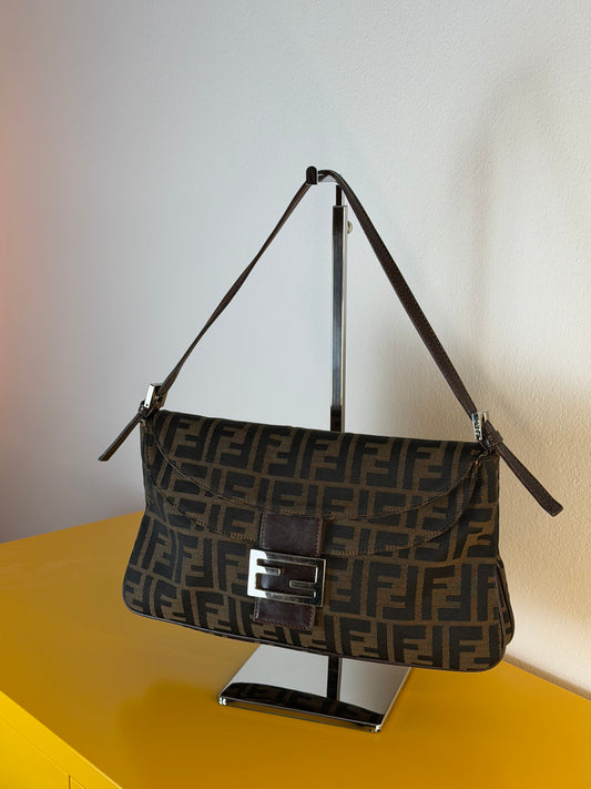 Fendi Baguette Zucca double flap