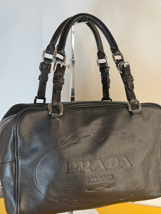 Prada Bauletto logo jaquard