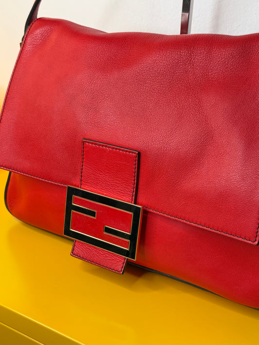 Fendi Mama Baguette rossa