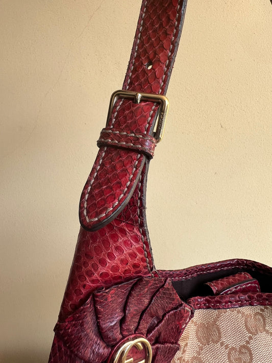 Gucci Hobo Snakeskin Bordeaux