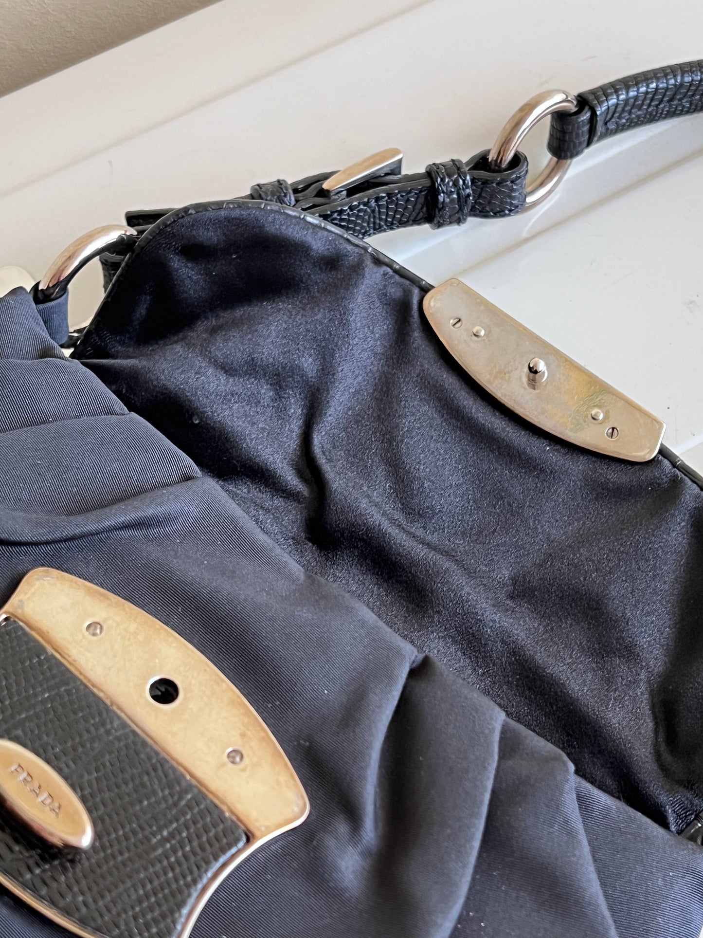 Prada Faille ricamo nera