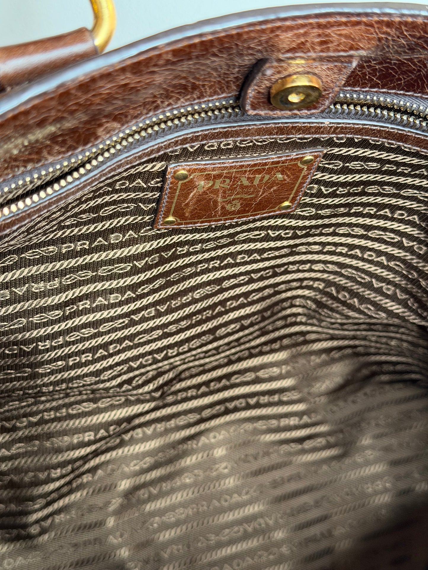 Prada tote medium brown