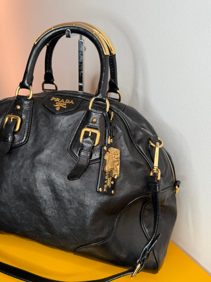 Prada tote gold handles