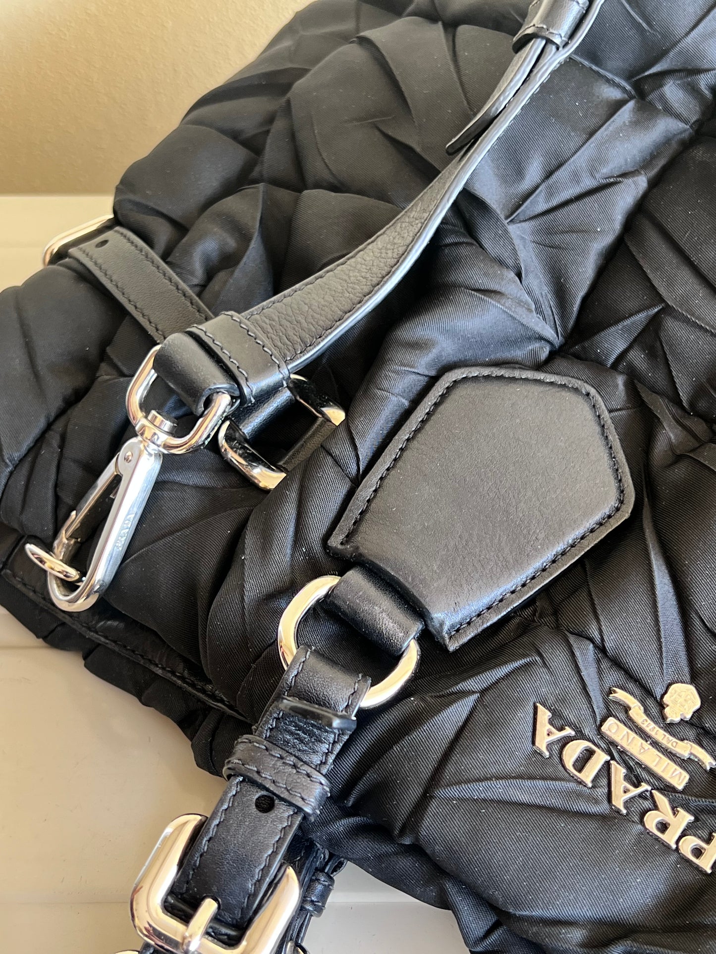 Prada Tessuto Crispy Satchel in Nylon trapuntato