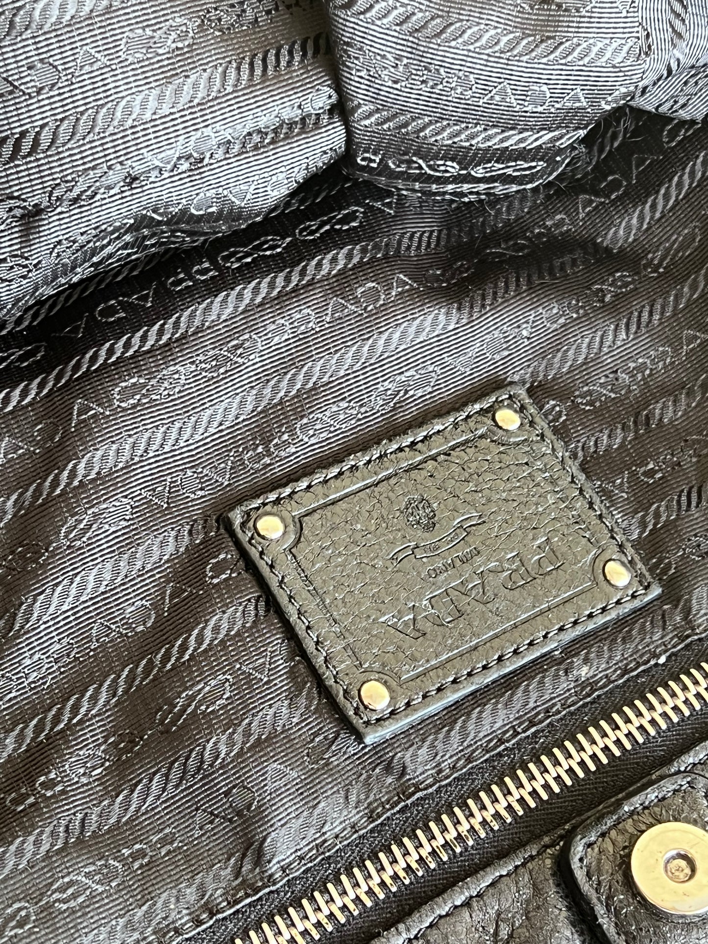 Prada leather chain