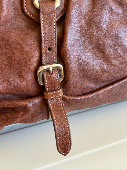 Prada bruciato washed leather