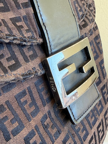 Fendi Double flap dark brown