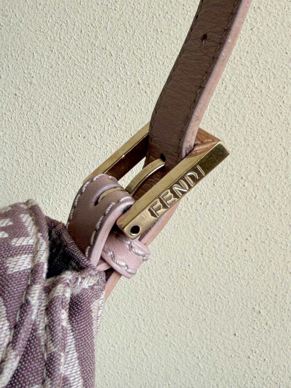 Fendi baguette double flap dust rose