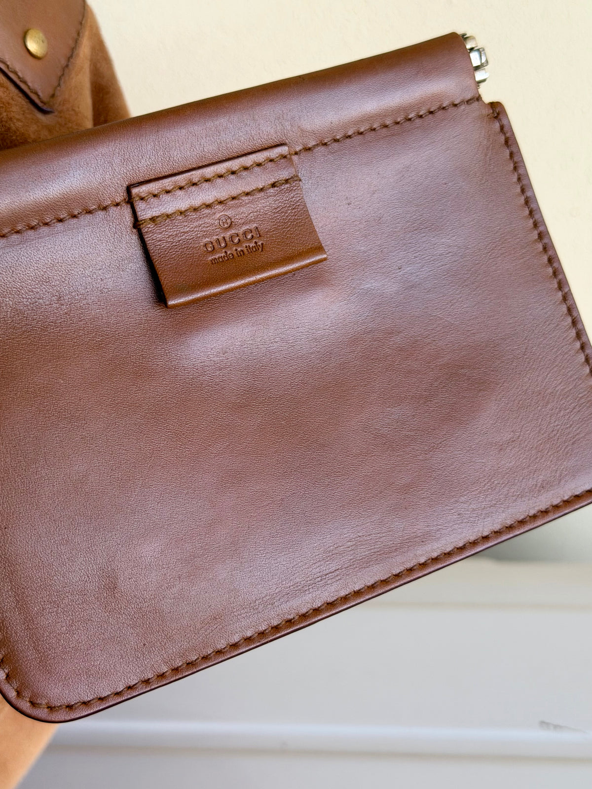 Gucci Suede Hobo Moon Bag