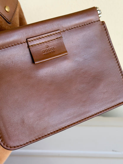 Gucci Suede Hobo Moon Bag