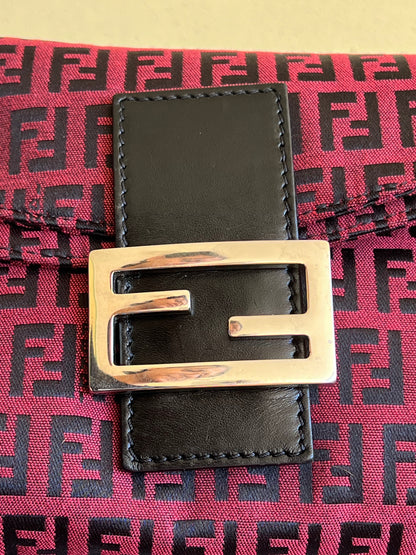 Fendi baguette Double Flap rossa/nera