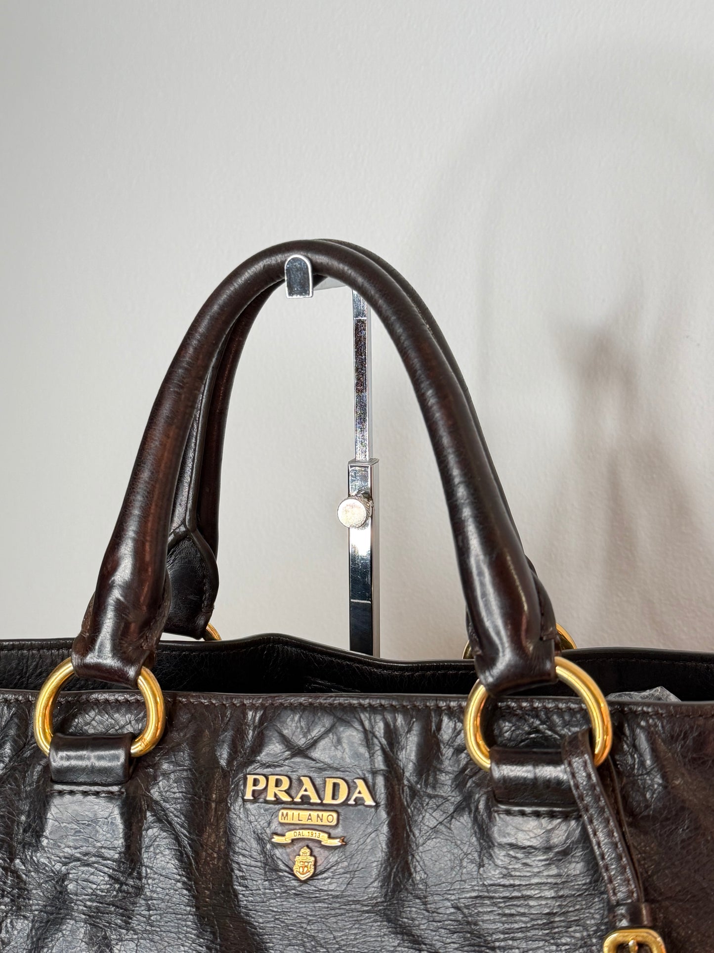 Prada tote dark chocolate