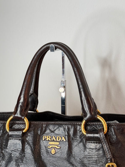 Prada tote dark chocolate