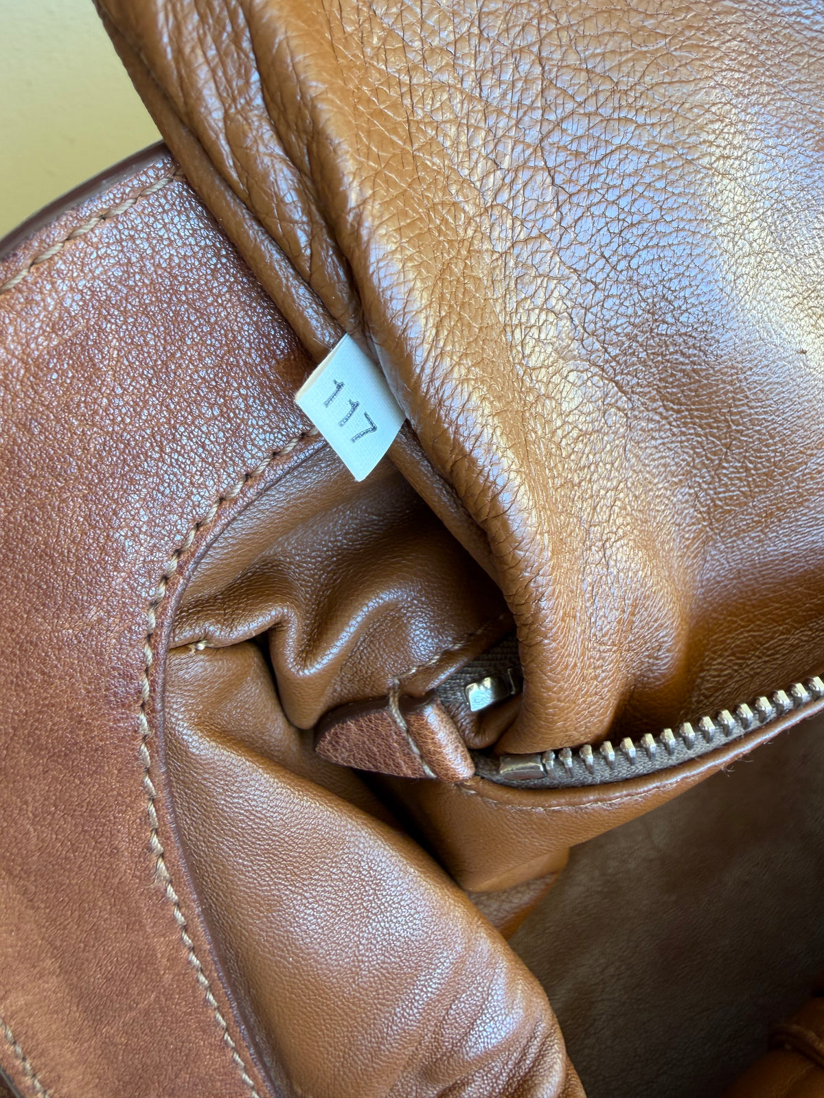Prada bruciato washed leather