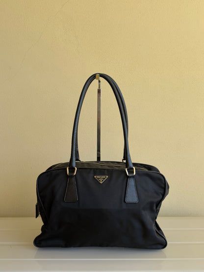 Prada Bauletto in Nylon e Pelle Saffiano