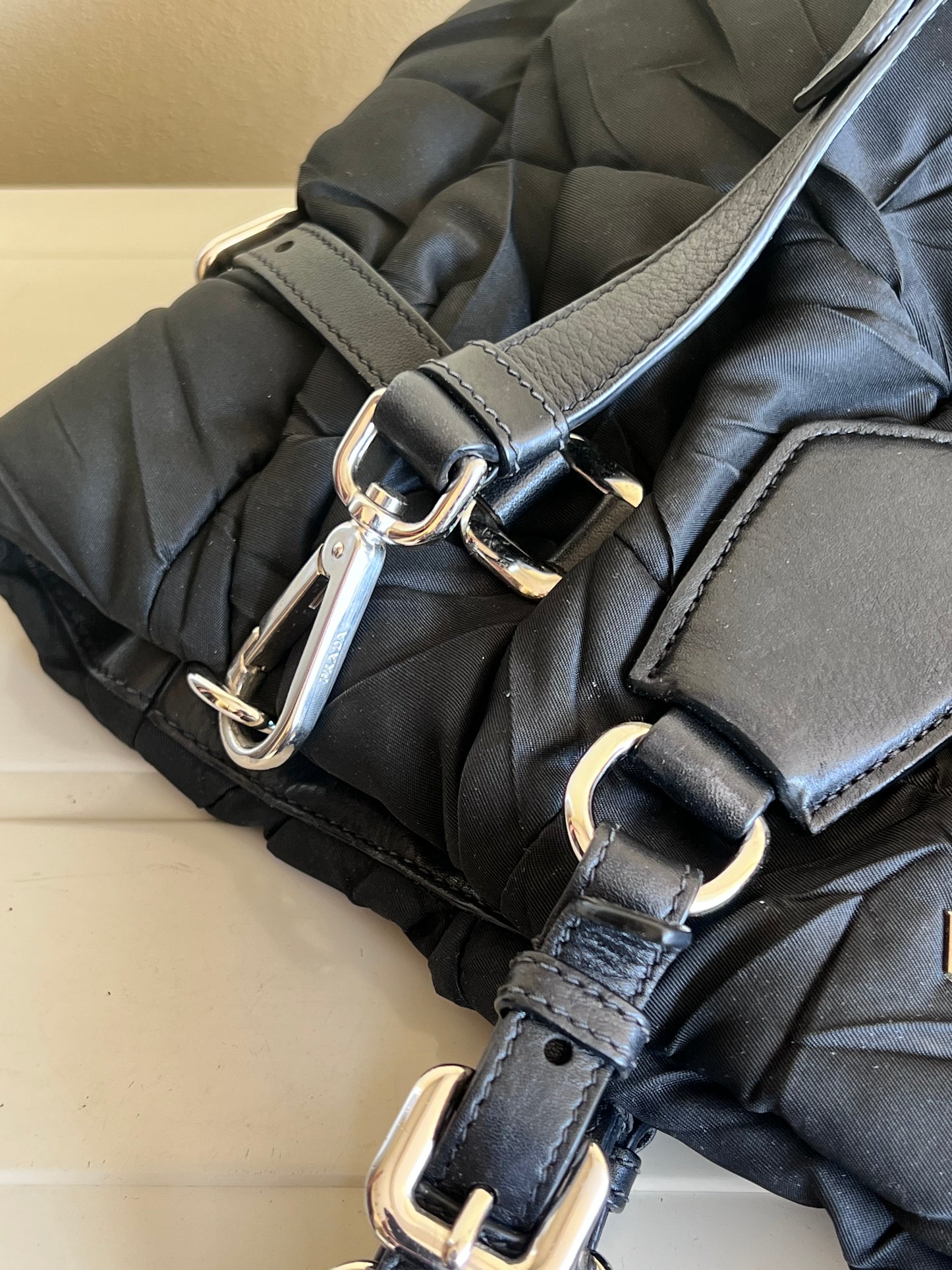 Prada Tessuto Crispy Satchel in Nylon trapuntato