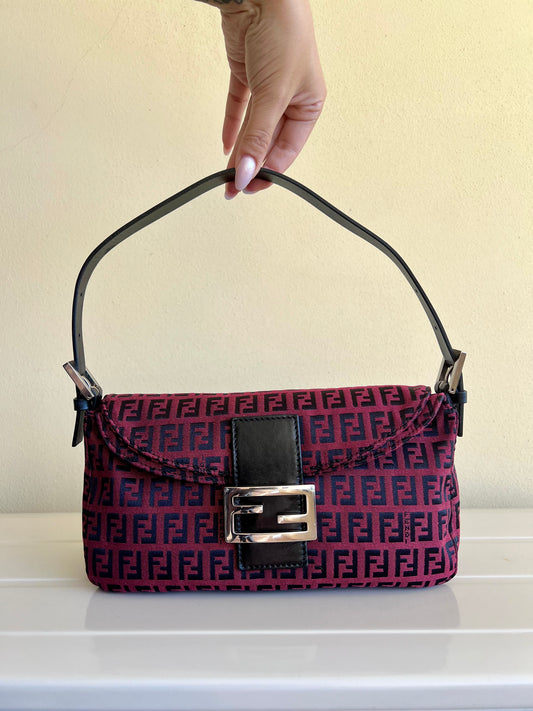 Fendi baguette Double Flap rossa/nera