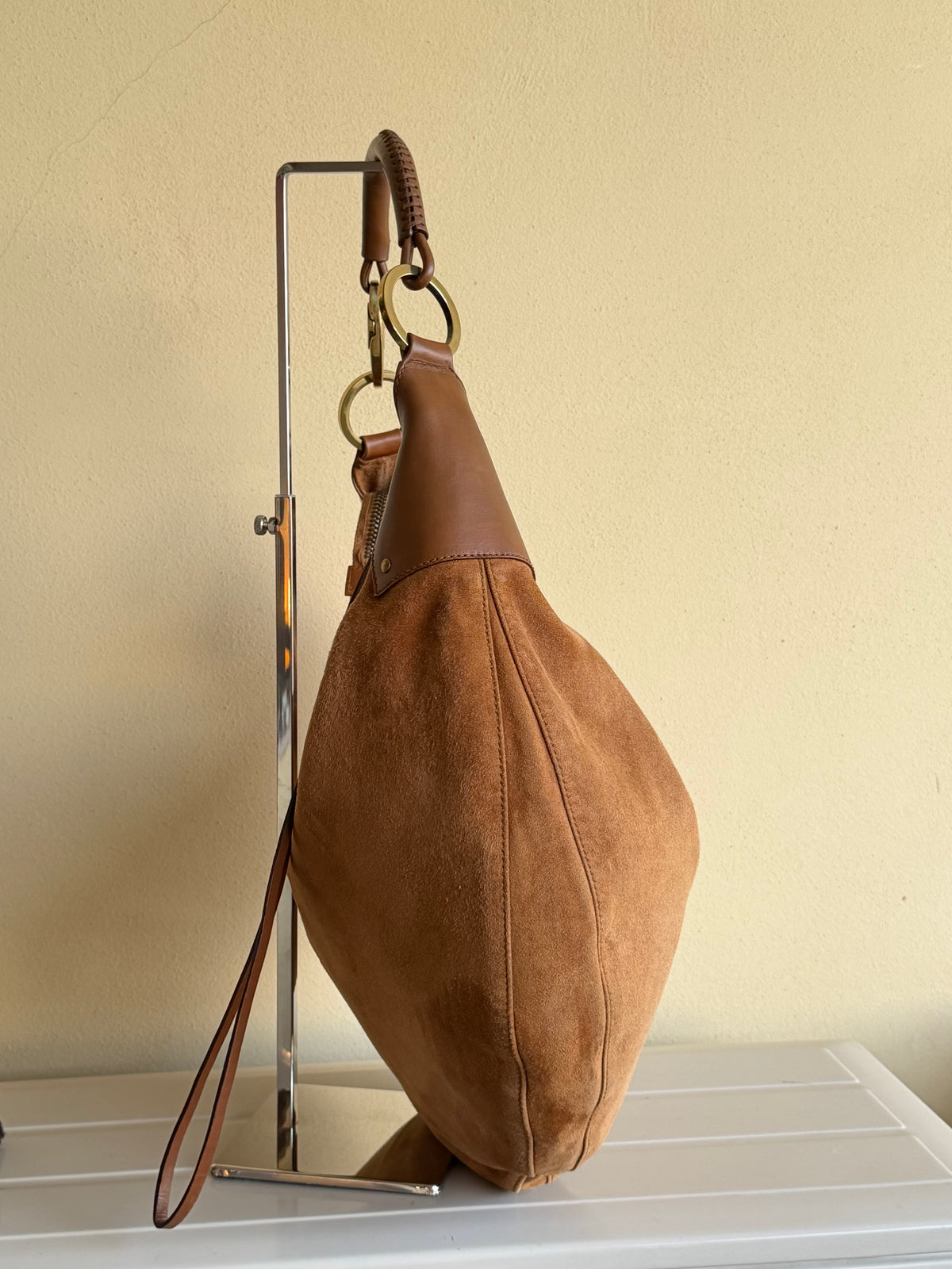 Gucci Suede Hobo Moon Bag