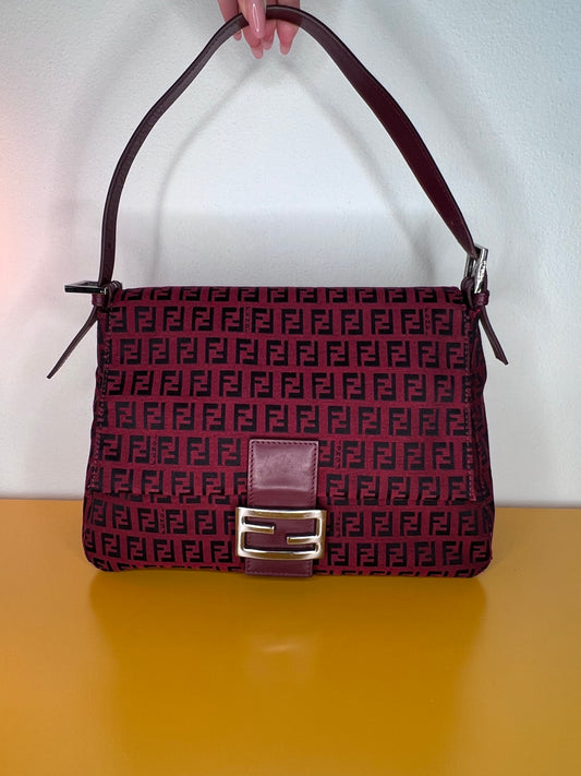 Fendi Mamma Baguette Bordeaux