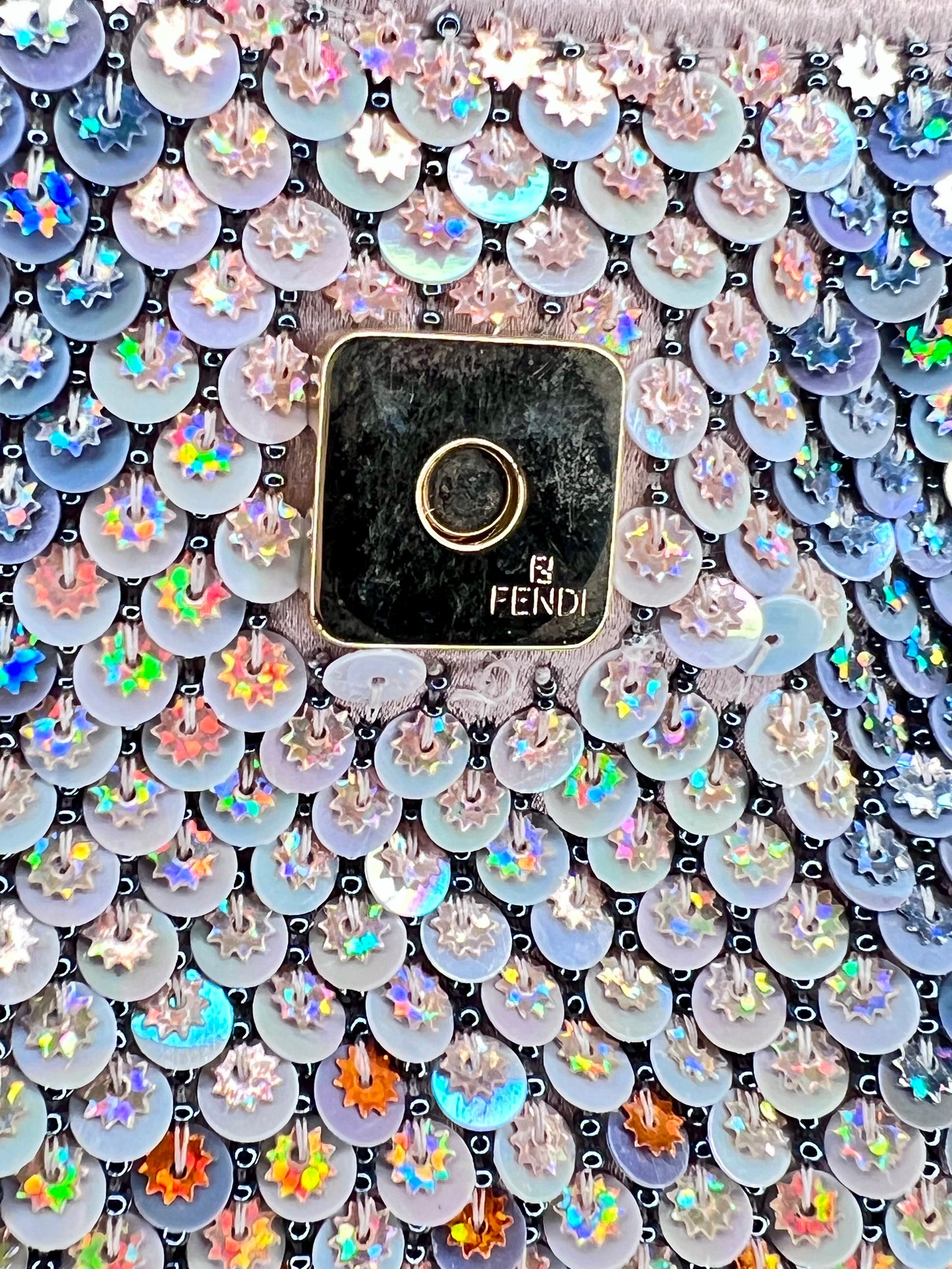 Fendi Spy Bag in raso con paillettes