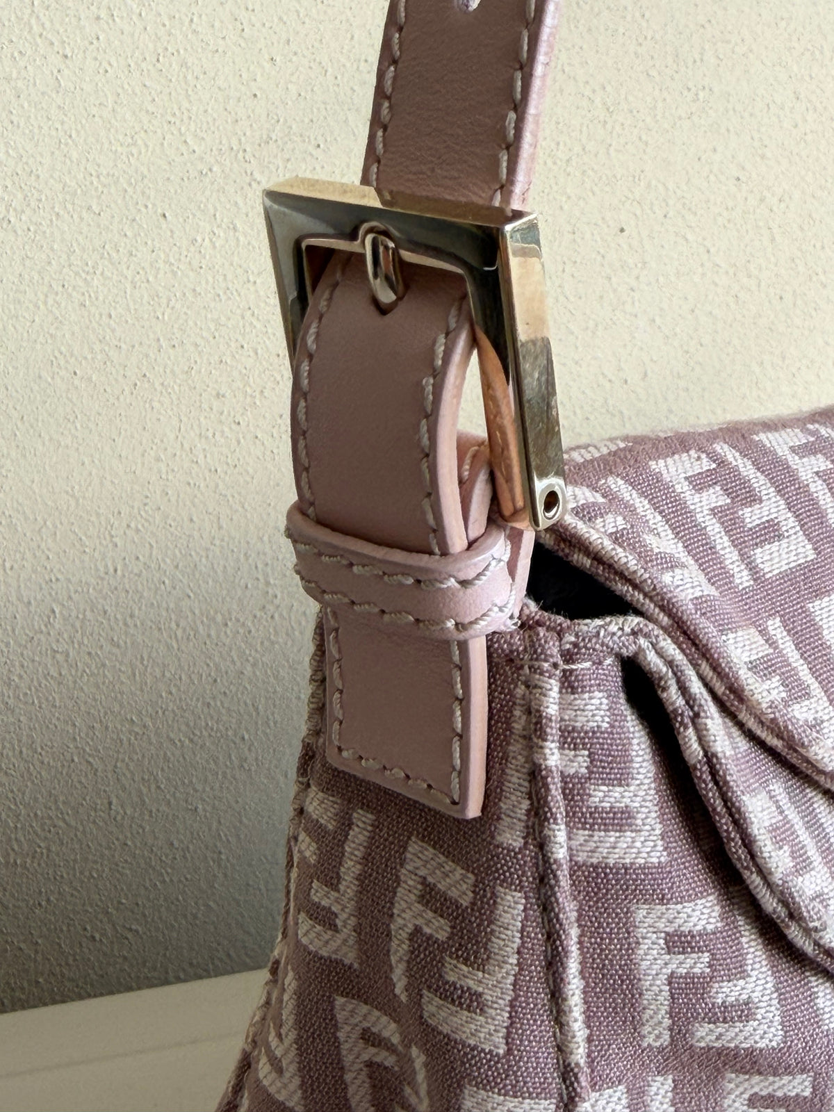 Fendi baguette double flap dust rose
