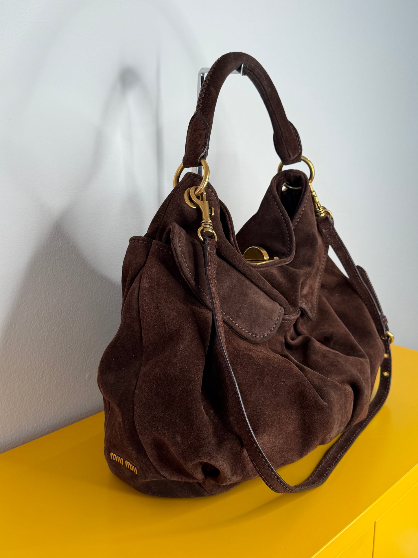 Miu Miu hobo suede