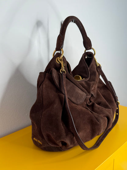 Miu Miu hobo suede