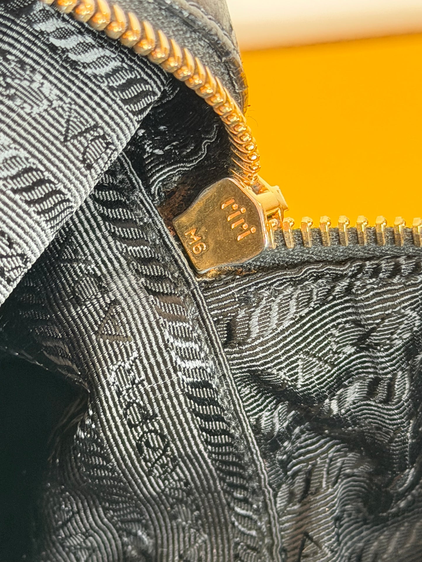Prada tote gold handles