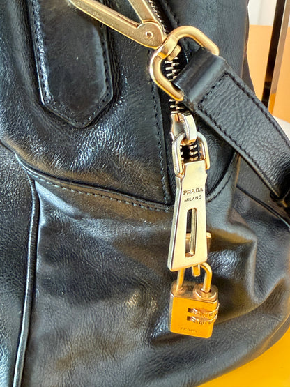 Prada tote gold handles