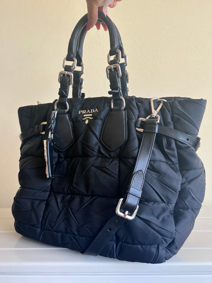 Prada Tessuto Crispy Satchel in Nylon trapuntato