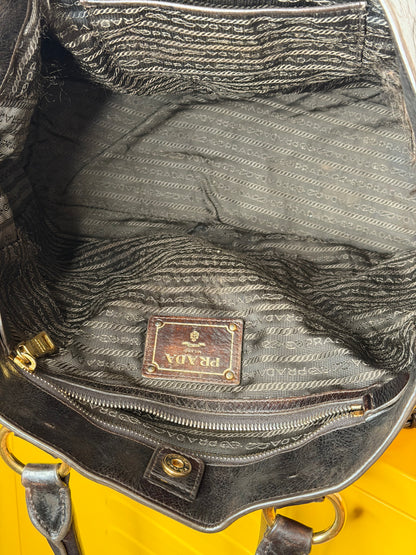 Prada tote dark chocolate