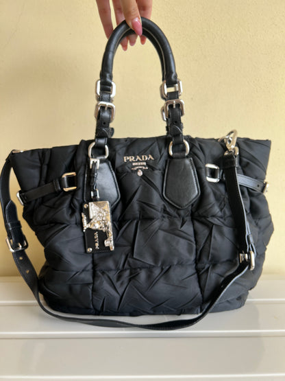 Prada Tessuto Crispy Satchel in Nylon trapuntato