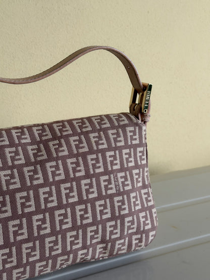 Fendi baguette double flap dust rose