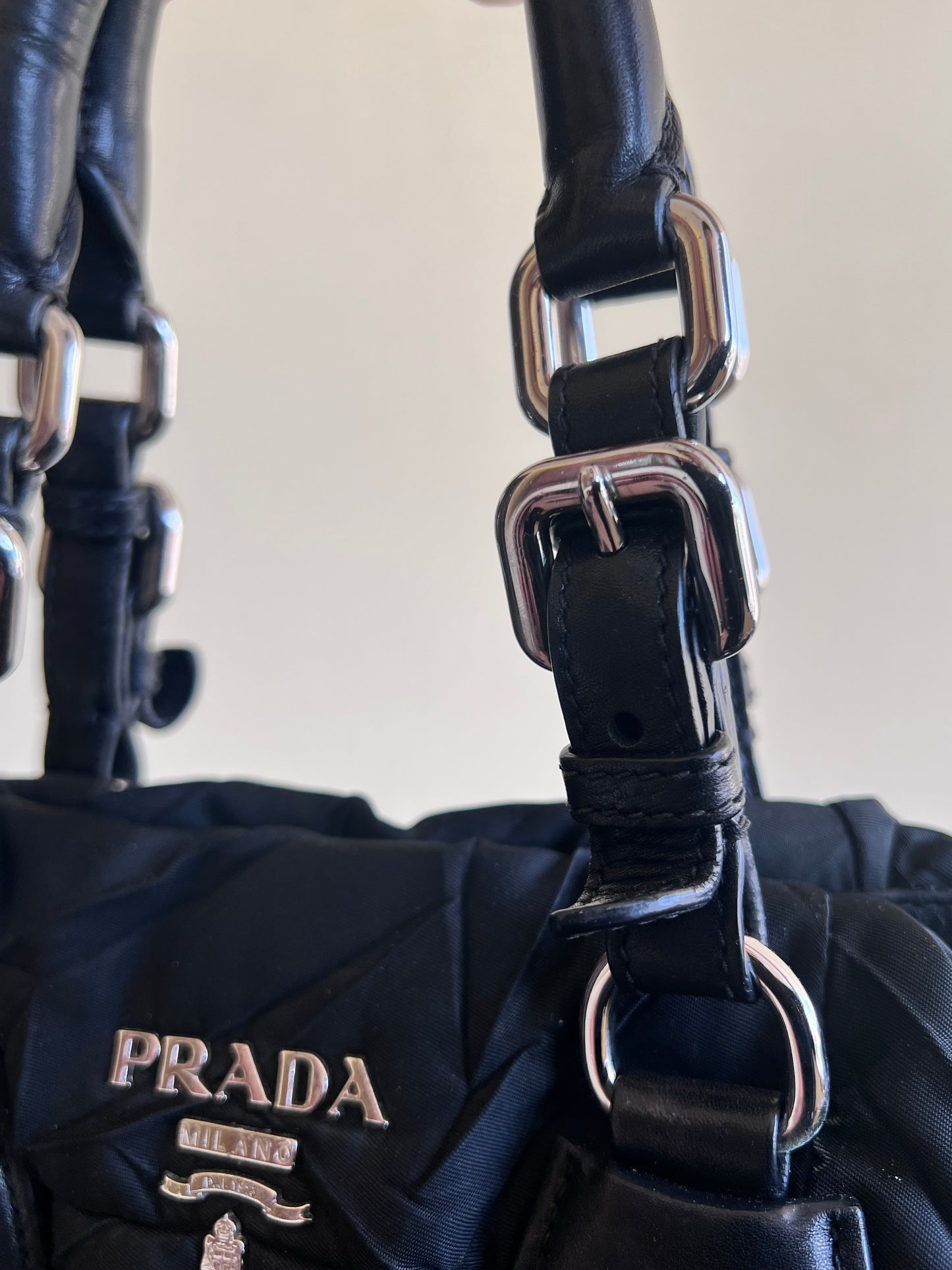 Prada Tessuto Crispy Satchel in Nylon trapuntato