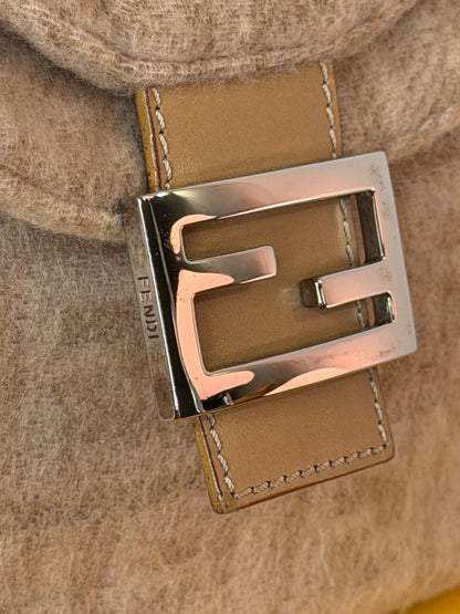 Fendi baguette double flap wool