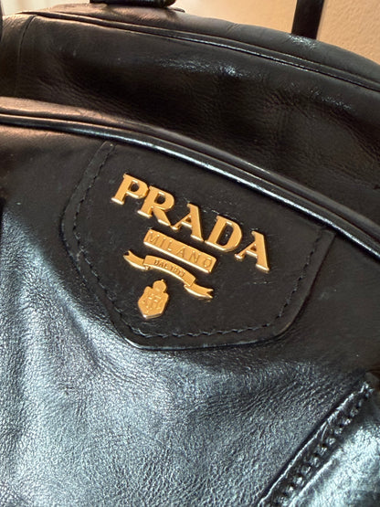 Prada tote gold handles