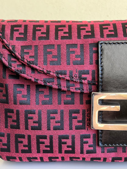 Fendi baguette Double Flap rossa/nera