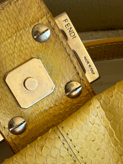 Fendi baguette pelle di pitone gialla