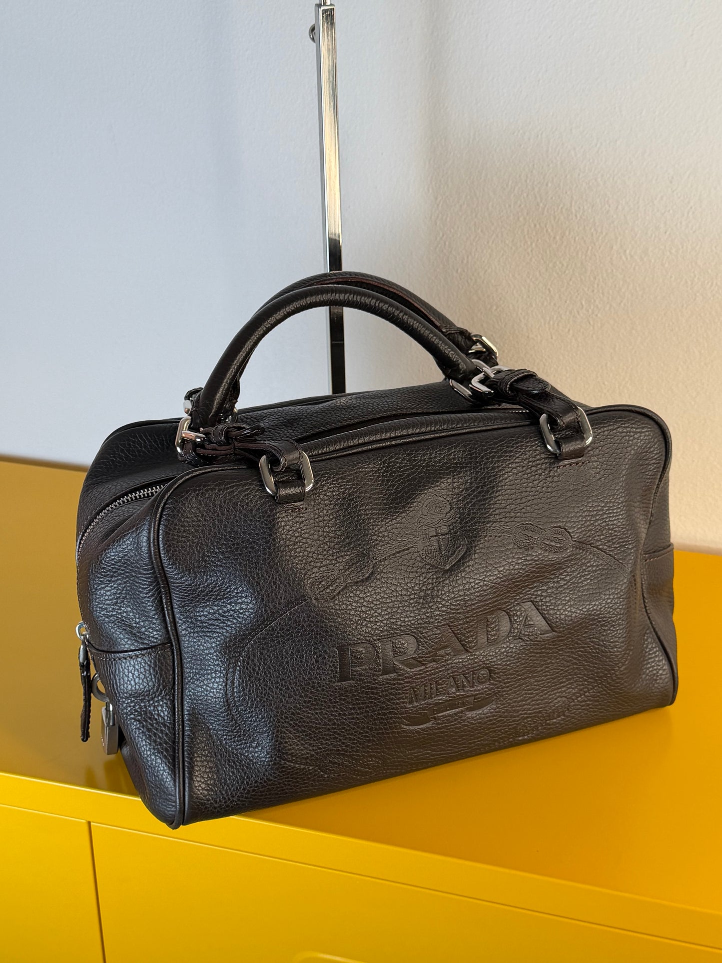 Prada Bauletto logo jaquard