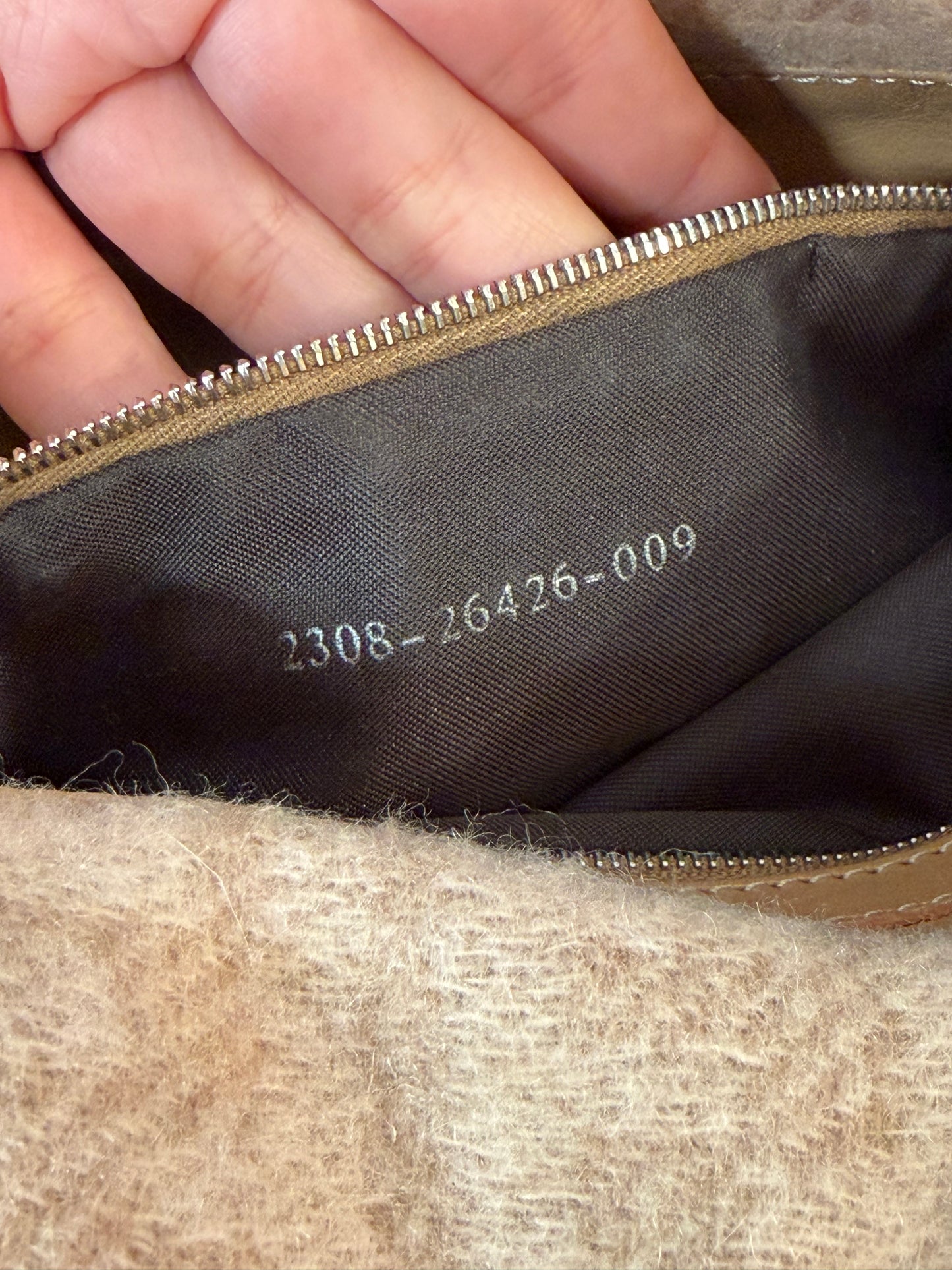 Fendi baguette double flap wool
