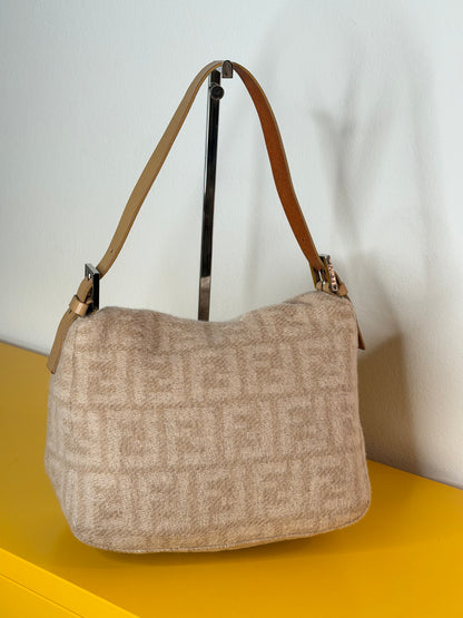Fendi baguette double flap wool