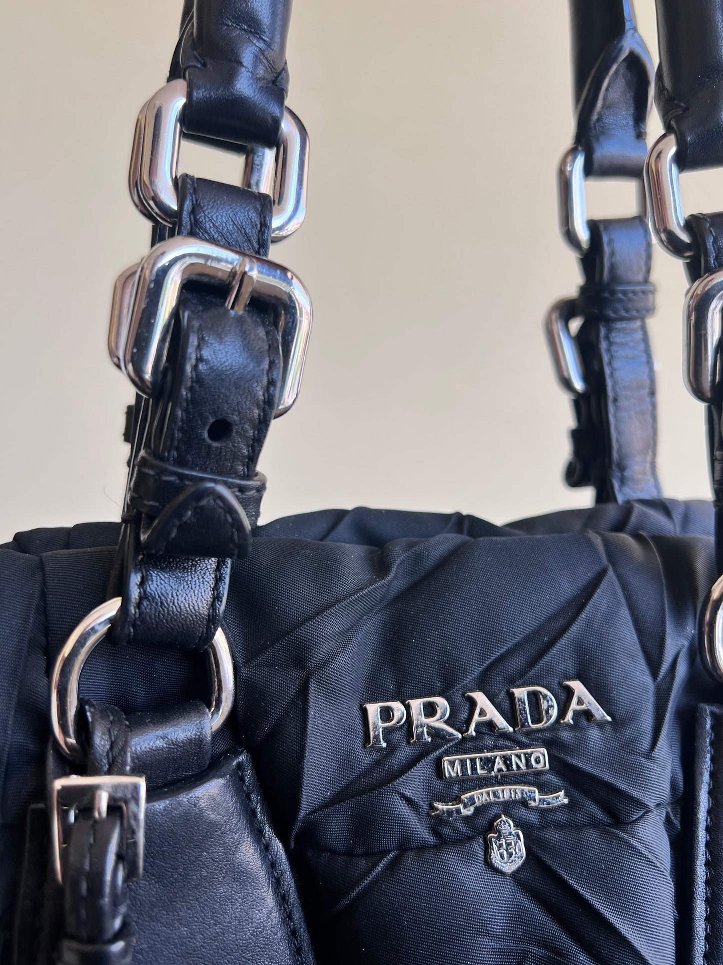 Prada Tessuto Crispy Satchel in Nylon trapuntato