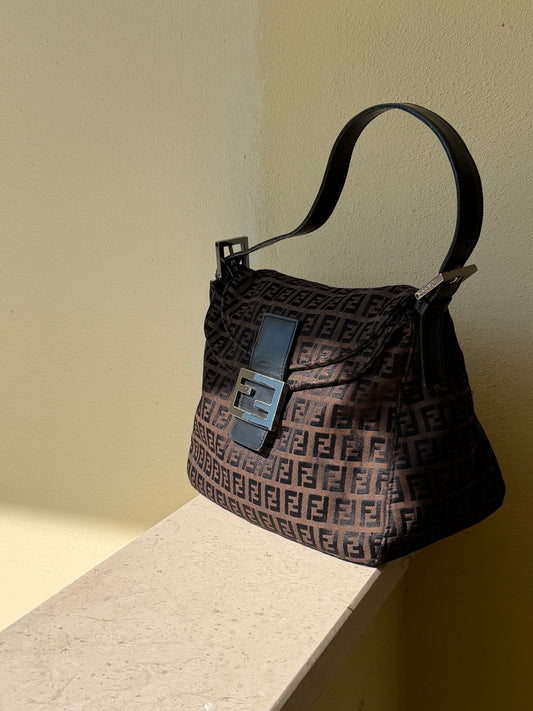 Fendi Double flap dark brown