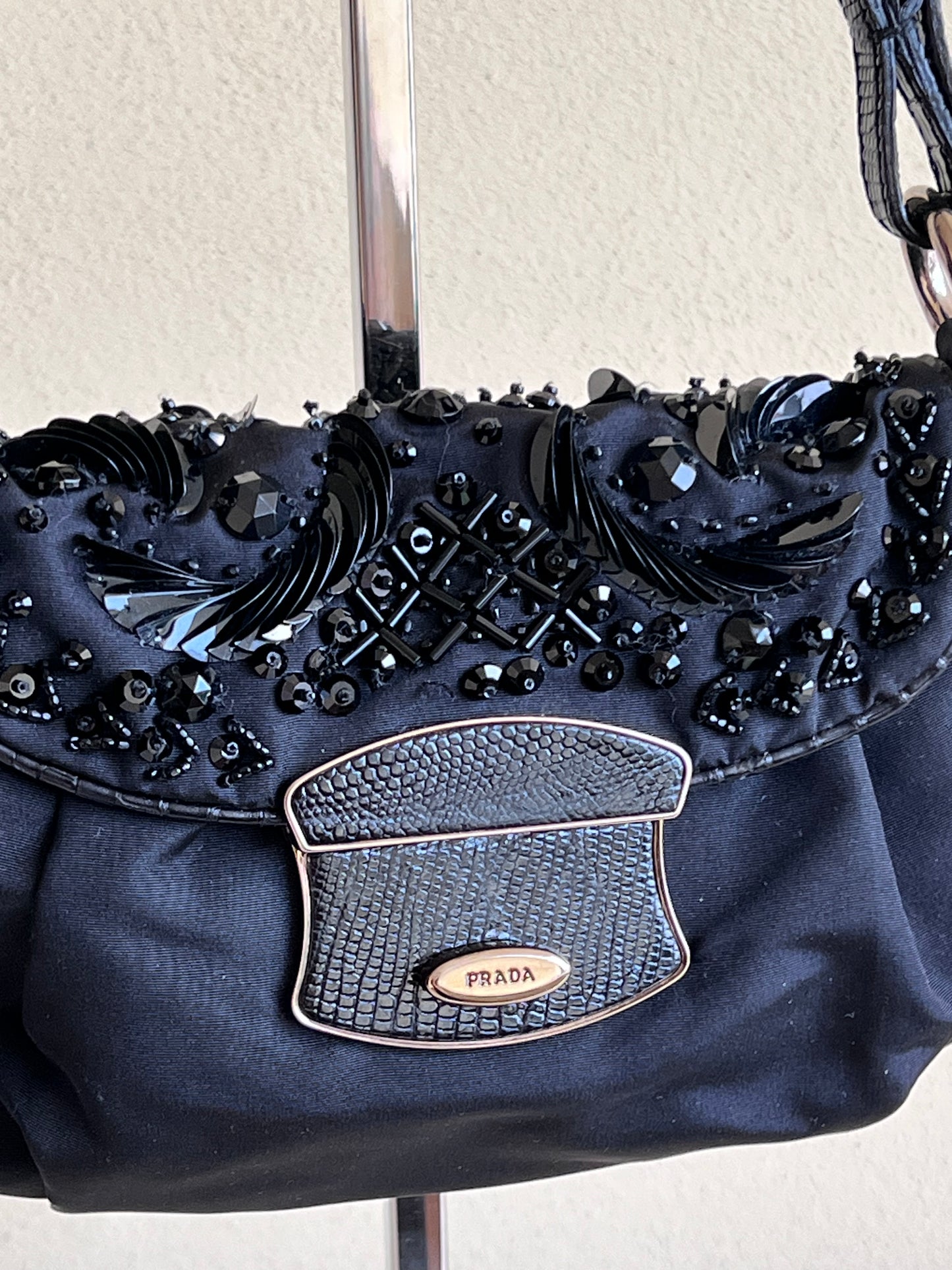 Prada Faille ricamo nera