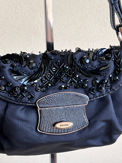 Prada Faille ricamo nera